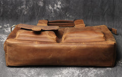 Leather Mens Briefcase 13inch Laptop Handbag Work Bag Business Bag Shoulder Bag For Men - iwalletsmen