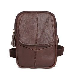 Vintage Brown Leather Men's Belt Pouch Cell Phone Holster Mini Side Bag For Men - iwalletsmen