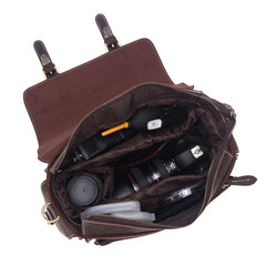 Vintage Leather Men's Shoulder Camera Bag Shoulder SLR Side Bag For Men - iwalletsmen