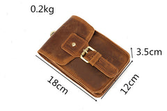 Vintage Brown Leather Men's Belt Pouch Cell Phone Holster Belt Bag For Men - iwalletsmen
