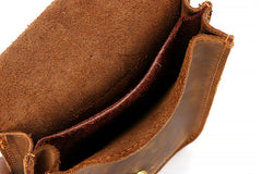 Vintage Brown Leather Men's Belt Pouch Cell Phone Holster Belt Bag For Men - iwalletsmen