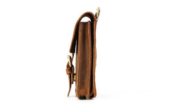 Vintage Brown Leather Men's Belt Pouch Cell Phone Holster Belt Bag For Men - iwalletsmen