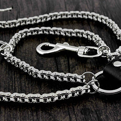 Star SILVER STAINLESS STEEL MENS Double CHAIN PANTS CHAIN WALLET CHAIN BIKER WALLET CHAIN FOR MEN - iwalletsmen