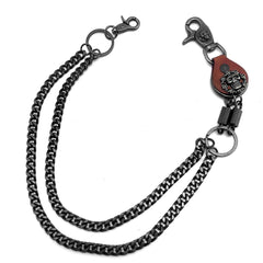 Badass Skull Mens Double Biker Wallet Chain Wallet Chain Pants Chain for Men - iwalletsmen