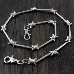 Punk Metal Pants Barbed Wire Long Wallet Chain Jeans Chain Jean Chain Biker Wallet Chain For Men - iwalletsmen