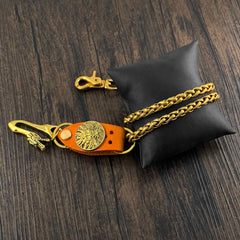 Gold Mens Wallet Chain Dragon Hook Brass Biker Wallet Chain Pants Chain For Men - iwalletsmen