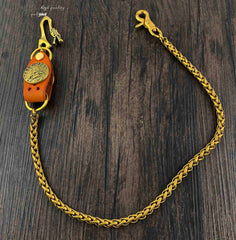 Gold Mens Wallet Chain Dragon Hook Brass Biker Wallet Chain Pants Chain For Men - iwalletsmen