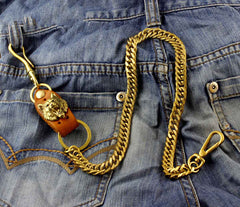 Cool Wolf Brass Mens wallet Chain Wolf Biker Chain Wallet Pants Chain For Men - iwalletsmen