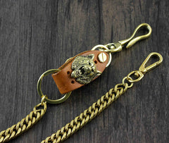 Cool Wolf Brass Mens wallet Chain Wolf Biker Chain Wallet Pants Chain For Men - iwalletsmen