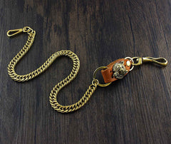 Cool Wolf Brass Mens wallet Chain Wolf Biker Chain Wallet Pants Chain For Men - iwalletsmen
