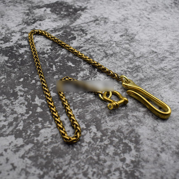 Cool Gold Mens 19'' Biker Wallet Chain Brass Trucker Wallet Chain Pants Chain for Men - iwalletsmen
