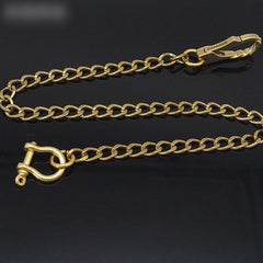 Badass Brass Wallet Chain 18'' Key Chain Gold Wallet Chain Pants Chain For Men - iwalletsmen