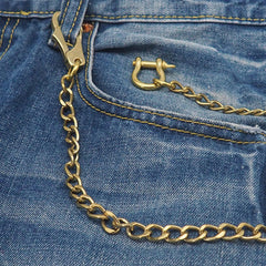 Badass Brass Wallet Chain 18'' Key Chain Gold Wallet Chain Pants Chain For Men - iwalletsmen