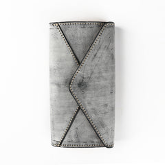 Handmade Leather Mens Gray Envelope Long Wallet Blue Long Wallet Clutch Bag For Men - iwalletsmen