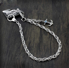 Badass anchor Stainless Steel Mens Rock Punk Motorcycle Pants Chain Wallet Chain Long Key Chain For Men - iwalletsmen