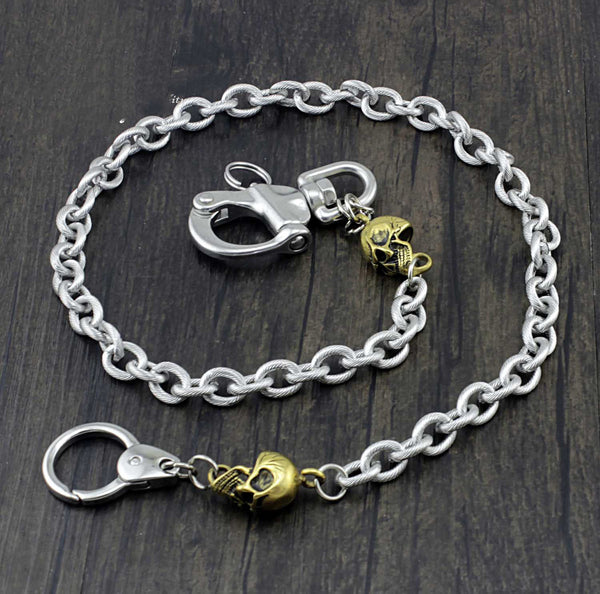 Badass Skull Stainless Steel Mens Punk Motorcycle Pants Chain Wallet Chains Long Wallet Chain For Men - iwalletsmen