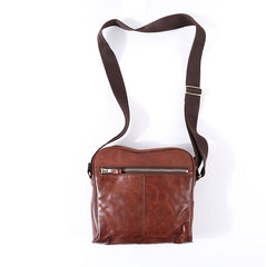 Vintage BROWN LEATHER MEN'S 10 inches Square Side Bags MESSENGER BAG BLACK Black Courier Bags FOR MEN - iwalletsmen