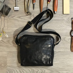 Vintage BROWN LEATHER MEN'S 10 inches Square Side Bags MESSENGER BAG BLACK Black Courier Bags FOR MEN - iwalletsmen