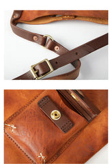 Vintage Tan Handmade LEATHER MEN'S Side BAG Courier Bag MESSENGER BAG Black Leather Postman BAG FOR MEN - iwalletsmen