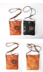 Vintage Tan Handmade LEATHER MEN'S Side BAG Courier Bag MESSENGER BAG Black Leather Postman BAG FOR MEN - iwalletsmen