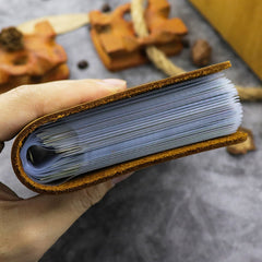 RFID Leather Mens Small Brown Wallet Cardholder Wallet Dark Coffee Front Pocket Wallets for Men - iwalletsmen