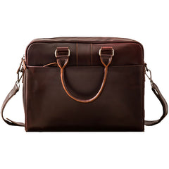 Red Brown Leather Mens Briefcase Work Bag Laptop Bag Business Bag for Men - iwalletsmen