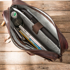 Red Brown Leather Mens Briefcase Work Bag Laptop Bag Business Bag for Men - iwalletsmen