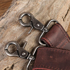 Red Brown Leather Mens Casual Barrel Postman Bag Side Bag Bucket Messenger Bag For Men - iwalletsmen