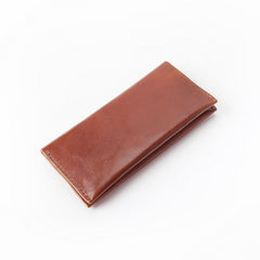 Handmade Brown Leather Mens Long Wallet Bifold Long Wallet CellPhone Wallet For Men - iwalletsmen