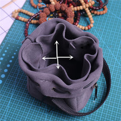 Renaissance Gray Leather Pouch Celtic Viking DND Dices HandBag Medieval Steampunk Drawstring Purse For Men Women Larp Cosplay