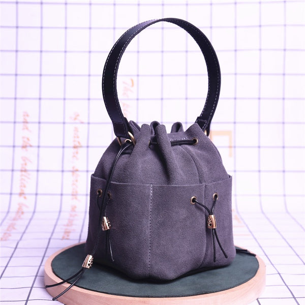 Renaissance Gray Leather Pouch Celtic Viking DND Dices HandBag Medieval Steampunk Drawstring Purse For Men Women Larp Cosplay