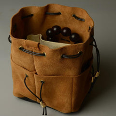 Renaissance Tan Leather Pouch Celtic Viking DND Dices Pouch Medieval Steampunk Drawstring Purse For Men Women Larp Cosplay