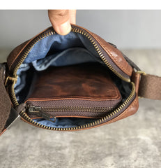 Cool BROWN LEATHER MEN'S Vertical Small Side Bags MESSENGER BAG BLACK Black Courier Bags FOR MEN - iwalletsmen