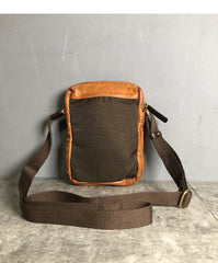 Cool BROWN LEATHER MEN'S Vertical Small Side Bags MESSENGER BAG BLACK Black Courier Bags FOR MEN - iwalletsmen