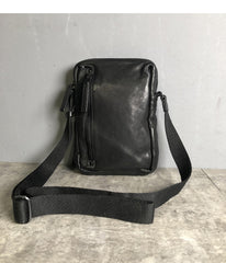 Cool BROWN LEATHER MEN'S Vertical Small Side Bags MESSENGER BAG BLACK Black Courier Bags FOR MEN - iwalletsmen