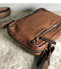 Cool BROWN LEATHER MEN'S Vertical Small Side Bags MESSENGER BAG BLACK Black Courier Bags FOR MEN - iwalletsmen