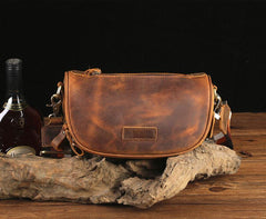 Brown LEATHER MEN'S Small Side bag Brown Saddle Bag MESSENGER BAG Brown Courier Bag FOR MEN - iwalletsmen