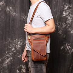 thigh pack Mens Leather Thigh Bag Fanny Pack for Men Drop Leg Bag Leather Bum Bag Waist Bag