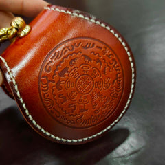 Cool Leather Brown Men's Womens Coin Holder Black Wristlet Change Wallet Coin Case For Men - iwalletsmen