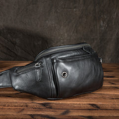 Black Brown MENS LEATHER FANNY PACK FOR MEN BUMBAG Vintage WAIST BAGS - iwalletsmen