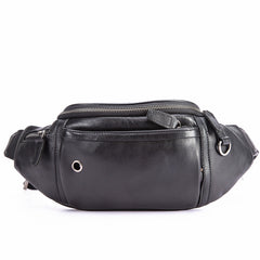 Black Brown MENS LEATHER FANNY PACK FOR MEN BUMBAG Vintage WAIST BAGS - iwalletsmen