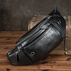 Black Brown MENS LEATHER FANNY PACK FOR MEN BUMBAG Vintage WAIST BAGS - iwalletsmen