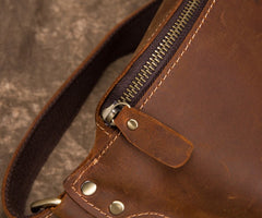 Cool Brown LEATHER MENS FANNY PACK FOR MEN BUMBAG WAIST BAGS - iwalletsmen