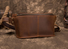 Cool Brown LEATHER MENS FANNY PACK FOR MEN BUMBAG WAIST BAGS - iwalletsmen