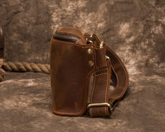 Cool Brown LEATHER MENS FANNY PACK FOR MEN BUMBAG WAIST BAGS - iwalletsmen