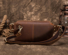 Cool Brown LEATHER MENS FANNY PACK FOR MEN BUMBAG WAIST BAGS - iwalletsmen
