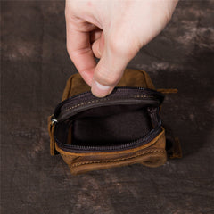 Brown Leather Cell Phone HOLSTER Arm Pouches for Men Arm Bags Arm HOLSTER For Men - iwalletsmen