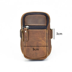 Brown Leather Cell Phone HOLSTER Arm Pouches for Men Arm Bags Arm HOLSTER For Men - iwalletsmen