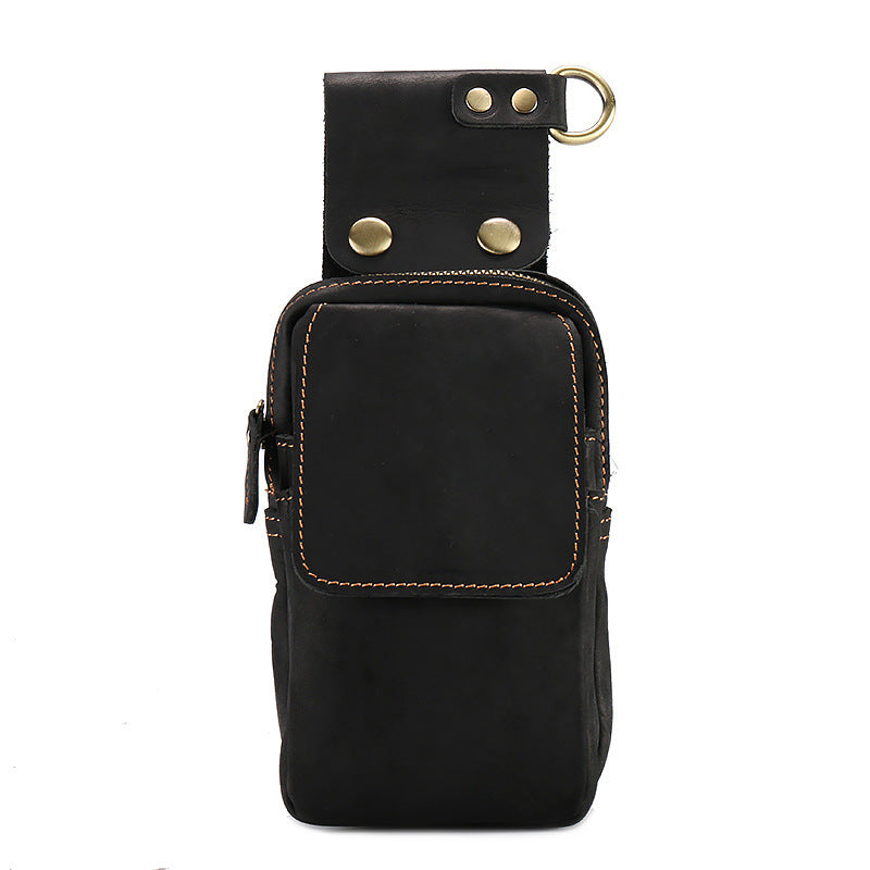 Brown Leather Cell Phone HOLSTER Mens Belt Pouches Waist Bags BELT BAG Sports Bag For Men - iwalletsmen