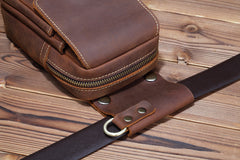 Brown Leather Cell Phone HOLSTER Mens Belt Pouches Waist Bags BELT BAG Sports Bag For Men - iwalletsmen